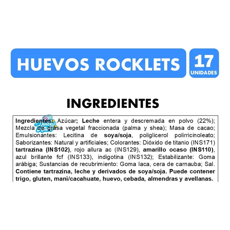 Huevitos De Pascua Rocklets Confites Con Chocolate (17 Uni)