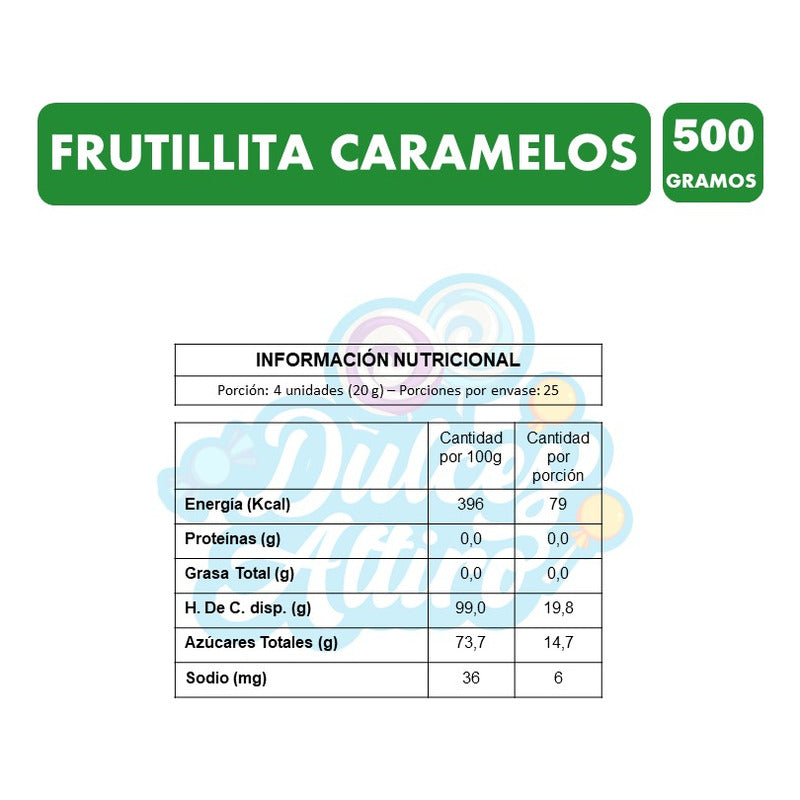Frutillita - Caramelos Duros Sabor Frutilla (bolsa Con 500g)