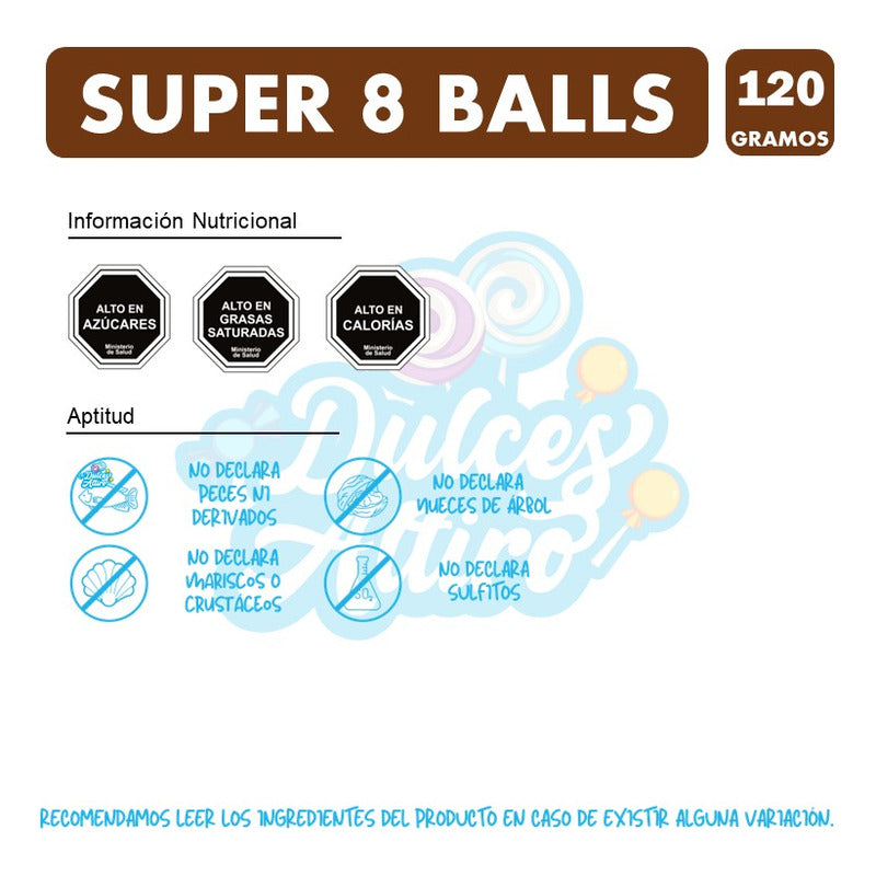 Super 8 Balls - Chocolate De Nestle (contiene 120 Gramos)
