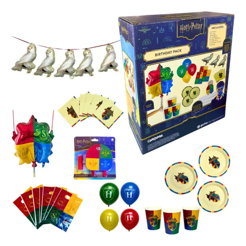 Pack Cumpleaños Harry Potter - Kit Decoración (20 Personas)