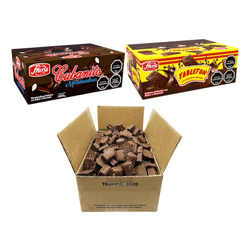 Tropical Coco + Tabletones En Caja + Cubanitos En Caja