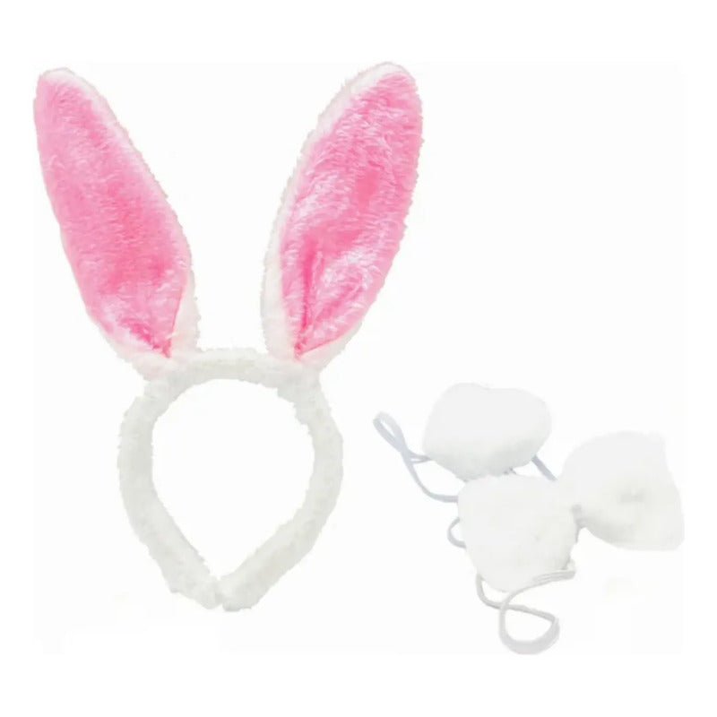 Cintillo Orejas Y Corbatín Especial Pascua - Color Rosado Rosado