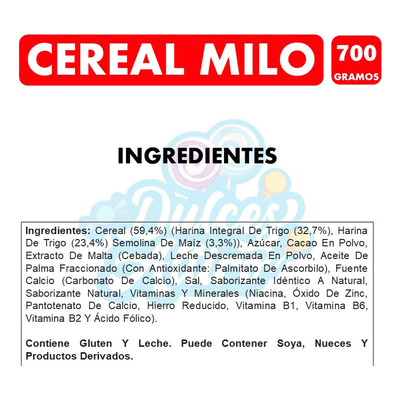 Milo Cereal Sabor A Chocolate-tamaño Familiar(caja Con 700g)
