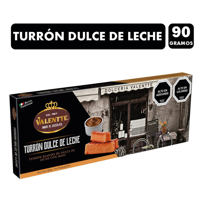 Turrón De Maní Dulce De Leche Valentte (barra Con 90 Gramos)