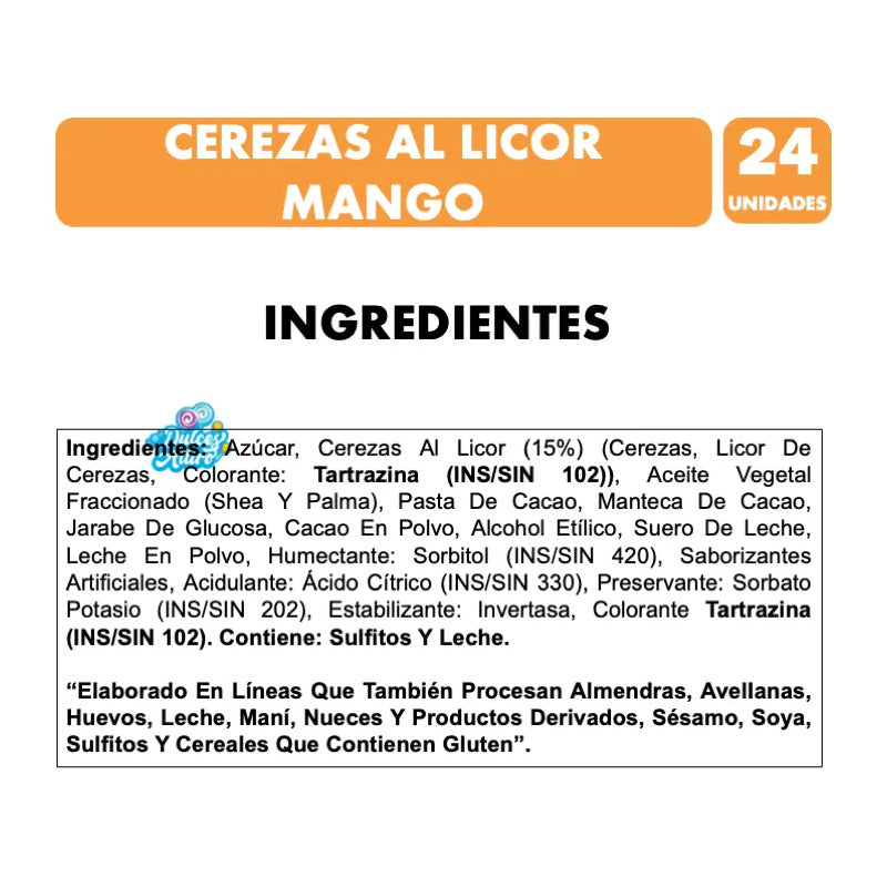 Cerezas Al Cognac Sabor Mango De Ambrosoli (caja 24 Uni)