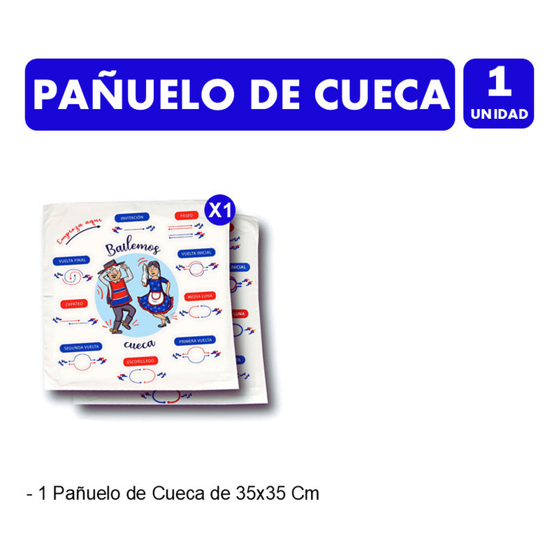 Pañuelo Para El 18 Con Pasos De Cueca Impresos (unitario)
