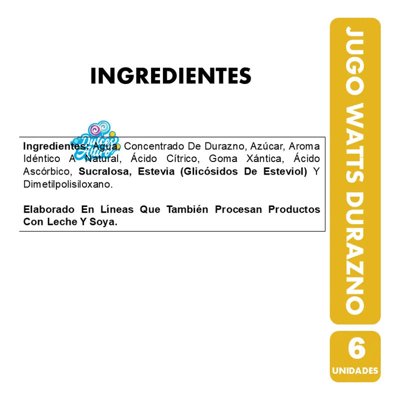 Jugo Sabor Durazno De Watts - Regreso A Clases (pack 6 Uni)