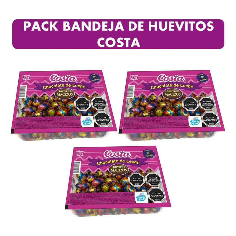 Huevitos De Chocolate Costa (pack 3 Bandejas De 40 Unidades)