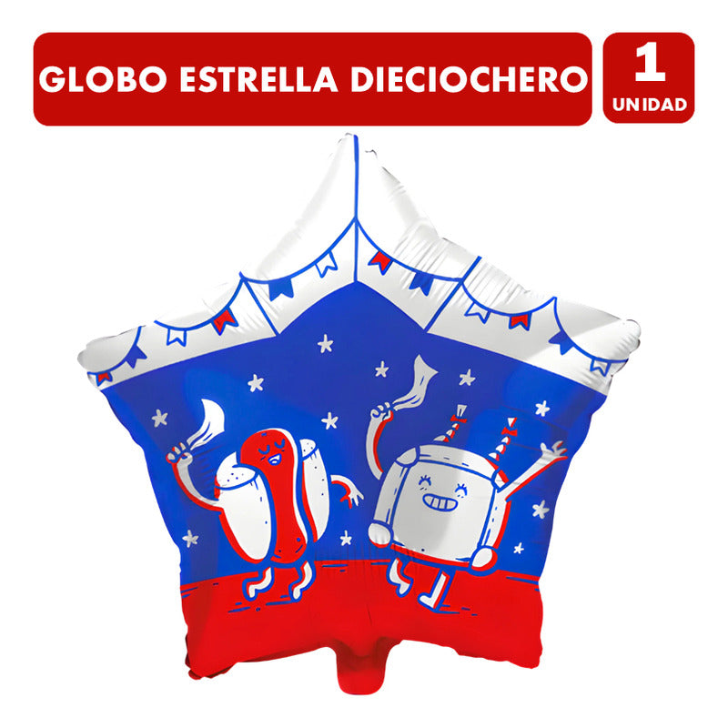 Globo Para El 18 Con Forma De Estrella Fiestas Patrias (un)