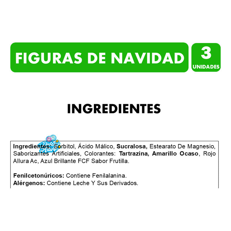 Especial Navidad - Caramelos Sin Azúcar Figuras Surtidas 3un