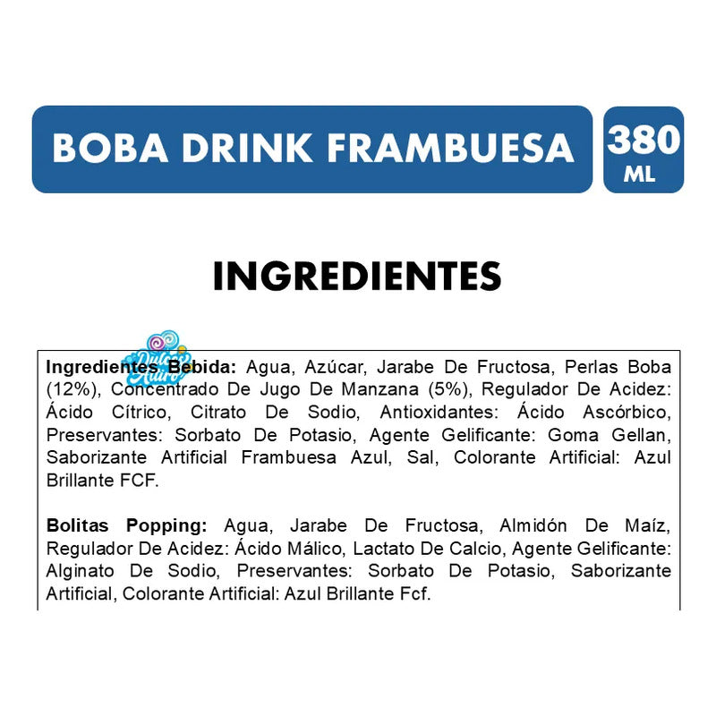Boba Drink Bebida Con Pelotitas Explosivas - Sabor Frambuesa