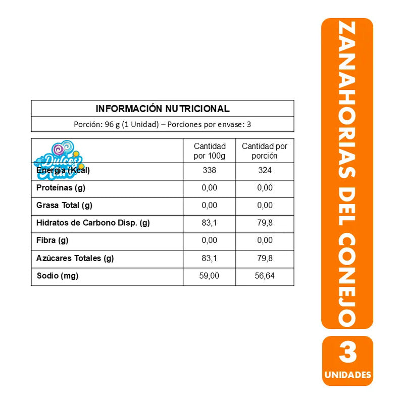 Dulces Para Pascua -jelly Naranja Zanahorias Del Conejo (3u)