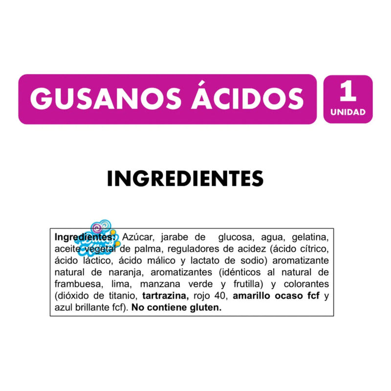 Gomitas Fini Gusanos Ácidos -  Unitario (90g)