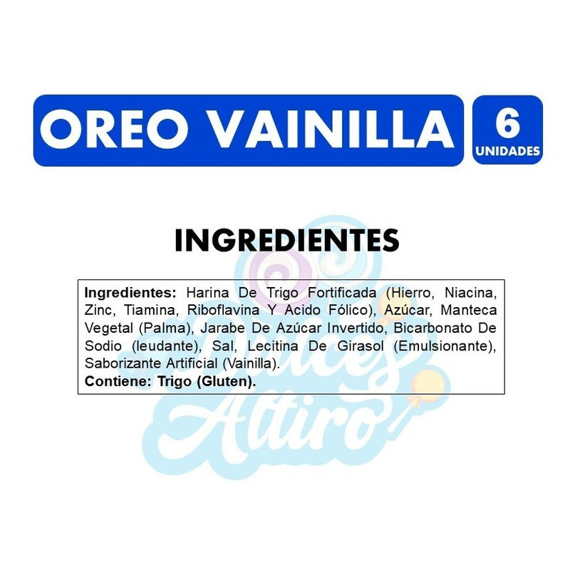 Galletas Oreo, Sabor Vainilla - Pack De 6 Unidades, 36gr C/u