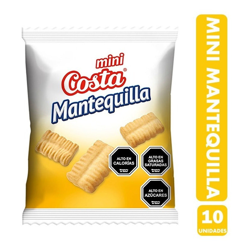 Galletas Mini Mantequilla, Costa (p/colación) - Pack De 10un