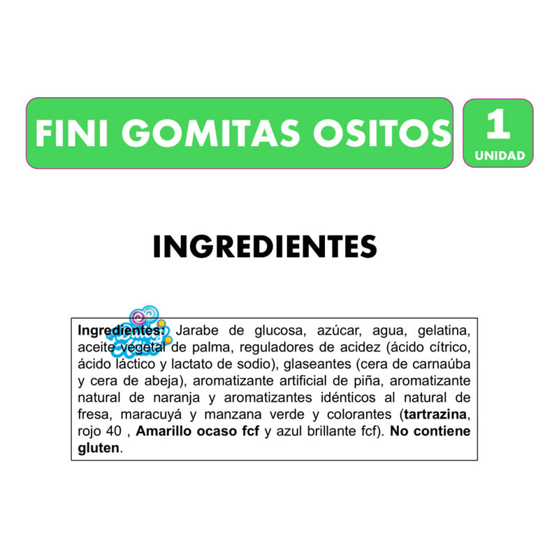 Gomitas Fini Ositos De 90gr - Gomitas Premium (individual)