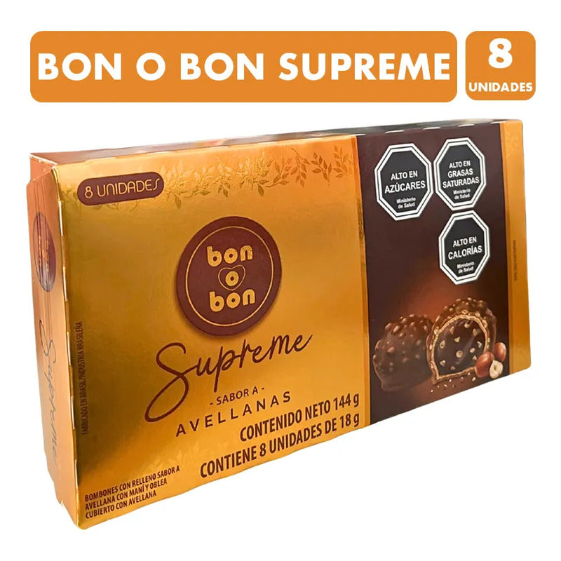 Bon O Bon Supreme - Oblea Con Avellanas Y Maní (caja 8 Uni)