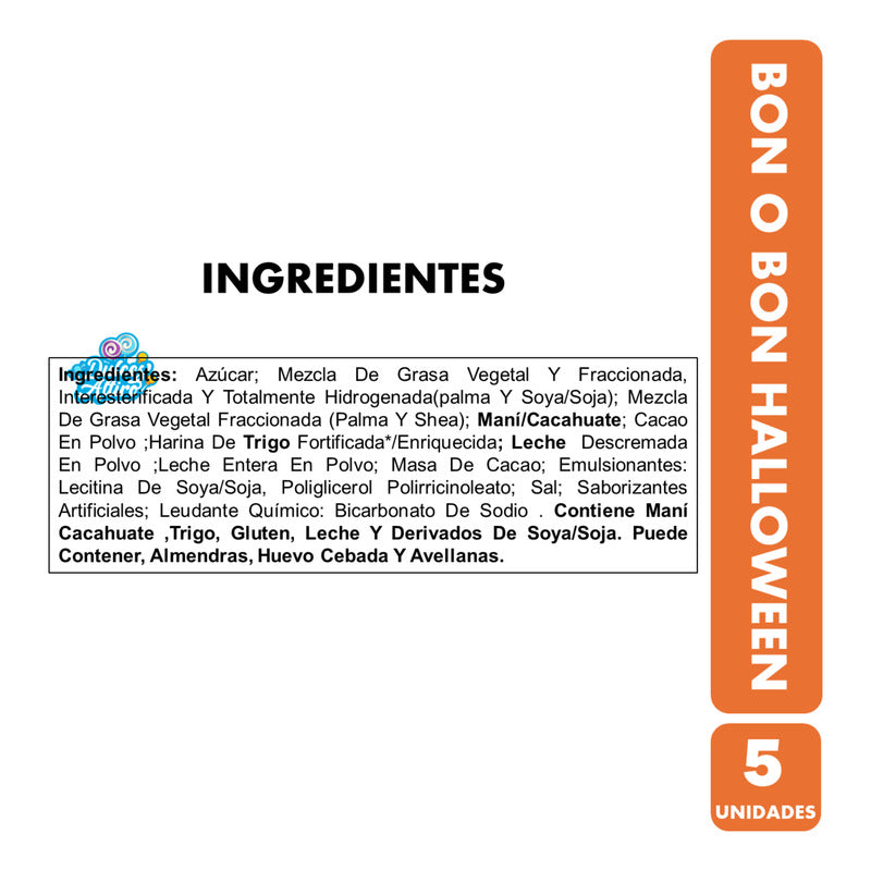 Bon O Bon Sabor Chocolate Halloween (bolsa Con 5 Unidades)