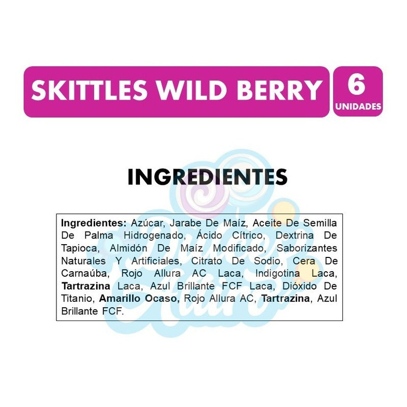 Caramelos Skittles Wild Berry 62 Grs (pack De 6 Unidades)