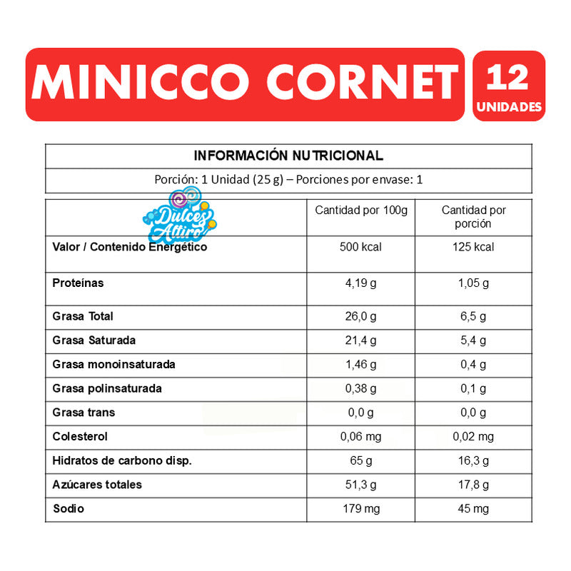 Minicco Relleno De Chocolate Y Crema Avellanas ( Caja 12 Un)