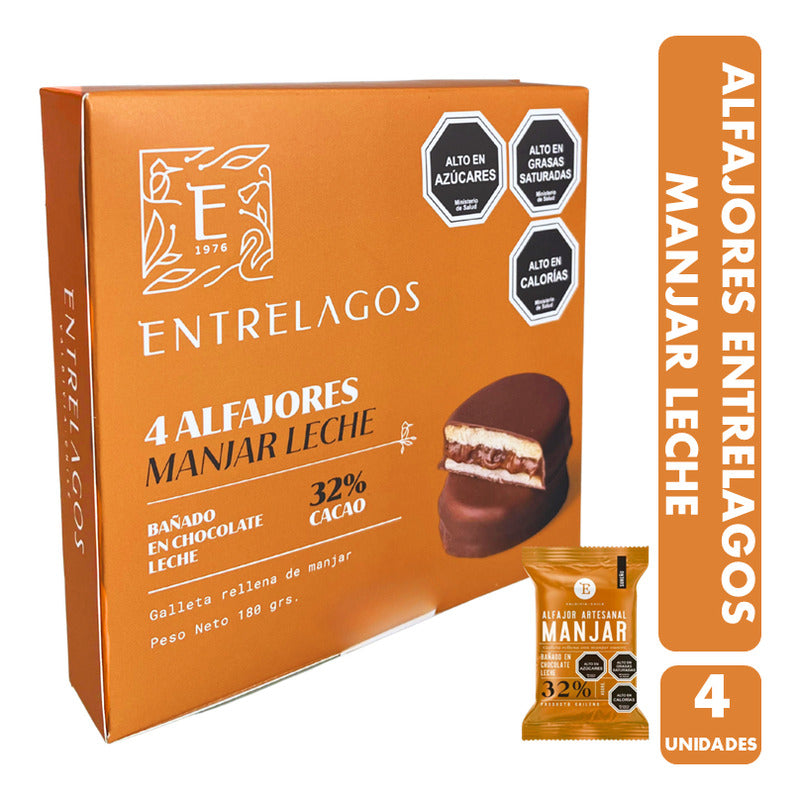 Alfajor Artesanal Chocolate Y Manjar Entrelagos 32% Cacao