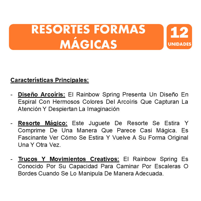 Juguetes Para Cumpleaños - Resortes Formas Divertidas (12un)
