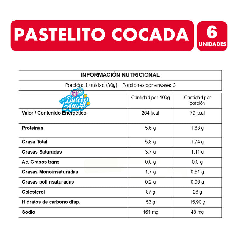 Pastel Artesanal Chileno Cocada De Curacavi (display 6 Un)