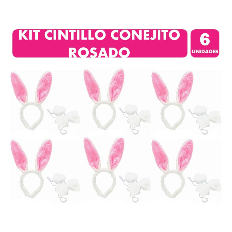 Cintillo Orejas Y Corbatín De Pascua Para Niñas (pack 6 Uni)