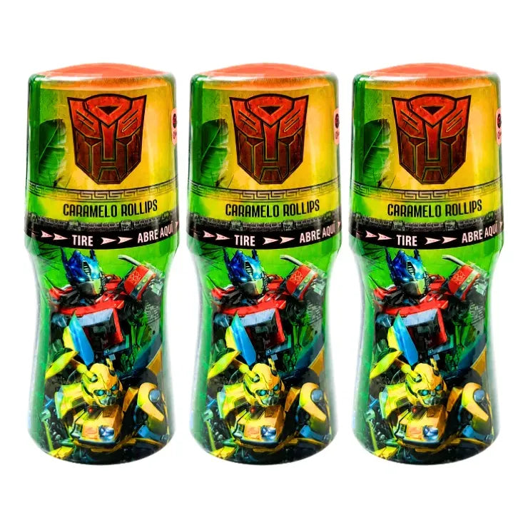 Caramelo Rollips Transformers Sabor Fresa Sin Azúcar Pack 3u