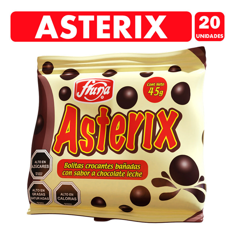 Asterix - Bolitas Crocantes Bañadas Sabor Chocolate (20 Uni)