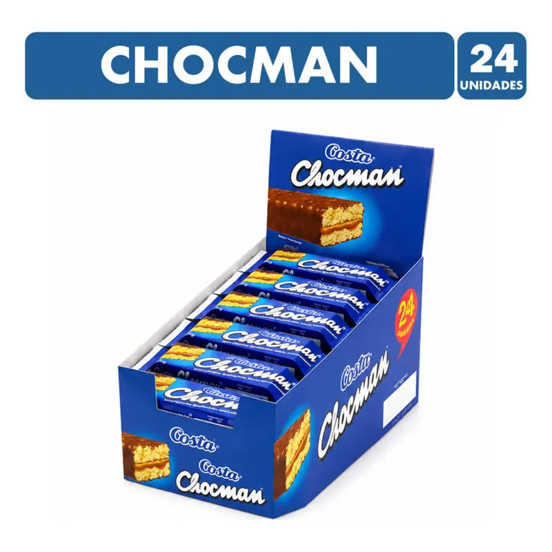 Chocman Bizcocho Bañado Relleno Con Manjar Caja 24 Unidades