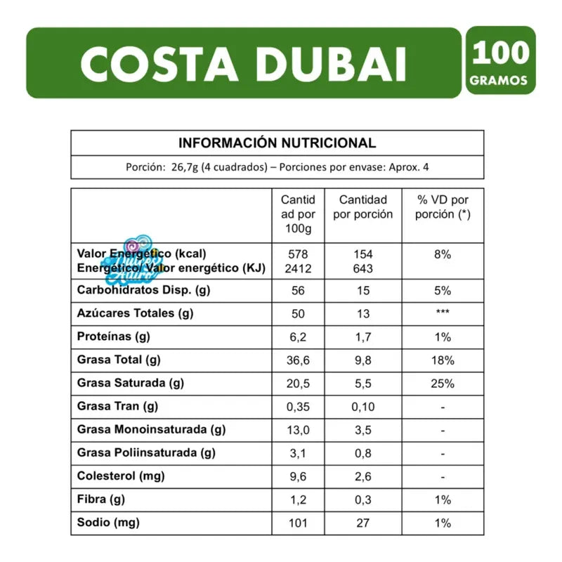 Chocolate Dubai De Costa - Sabor Pistacho Y Kadayif (100g)