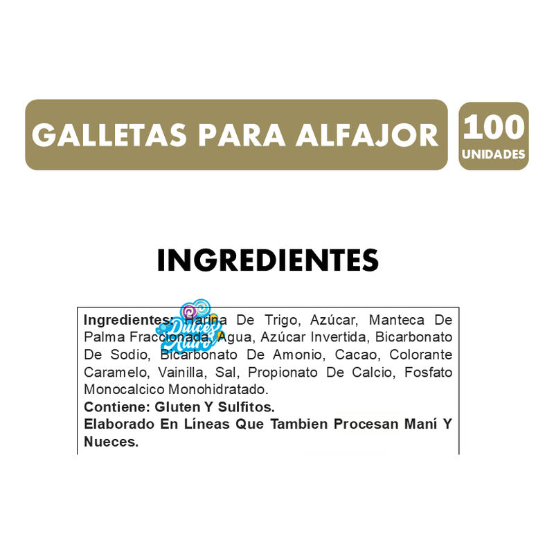 Galletas Para Alfajor Tio Nino - Bolsa De 800gr 100un Aprox