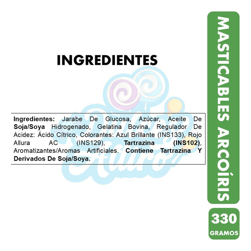 Dulces Halloween - Masticable Arcoiris Marca Arcor (100 Uni)