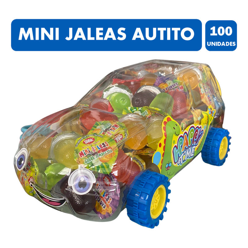 Mini Jaleas Para Cumpleaños En Pote Forma De Auto (100un)