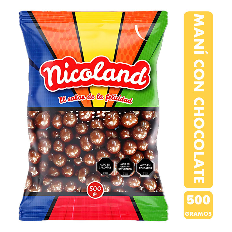 Maní Con Chocolate - Fresco - Nicoland (bolsa De 500 Gramos)