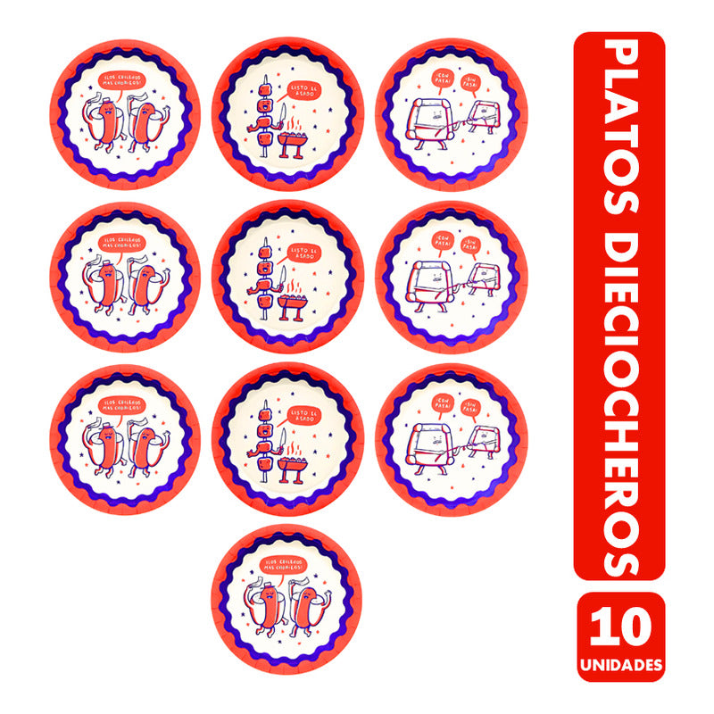 Platos Para El 18 Diseños Entretenidos Para Tu Fondita (10u)