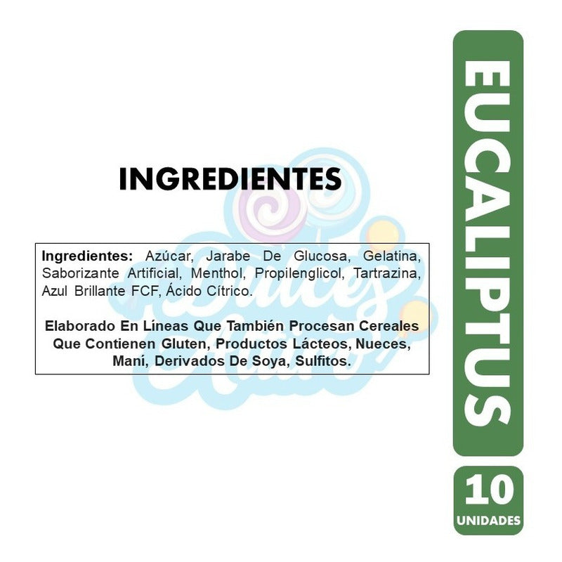 Gomitas Eucaliptus Menthol, De Fruna - Pack De 10 Unidades.