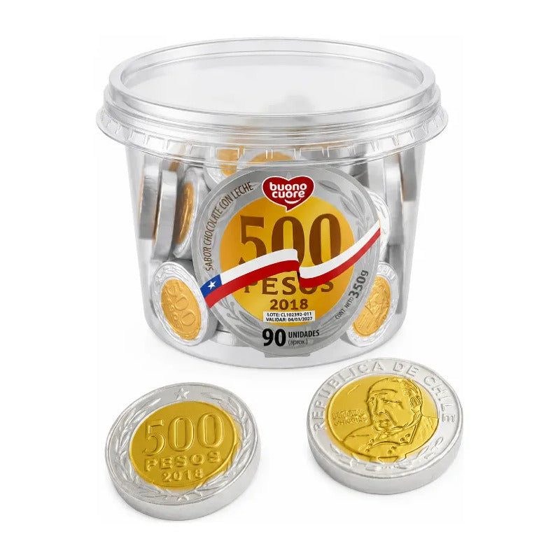 Monedas De Chocolate Pote 90 Unidades Para Cumpleaños Piñata
