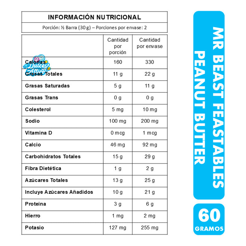 Chocolate Mr Beast - Feastables Peanut Butter (60 Gramos)