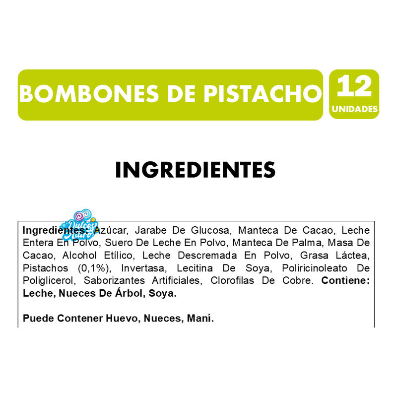 Chocolate Bombones Premium Sabor Pistacho De Goplana (12u)