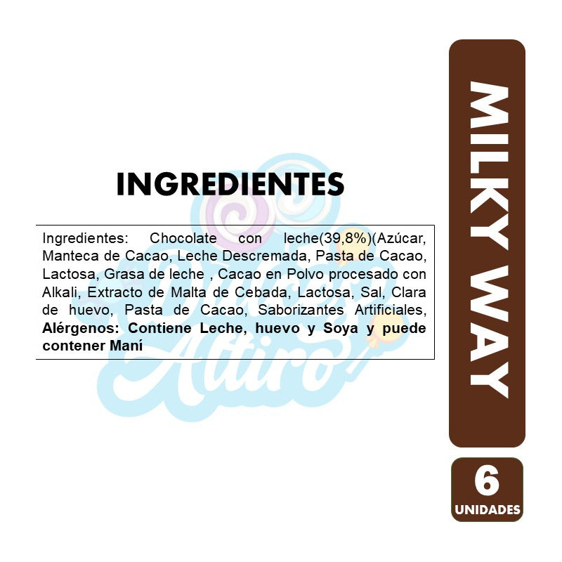 Milky Way-leche Y Caramelo - Barra De Chocolate(pack Con 6u)