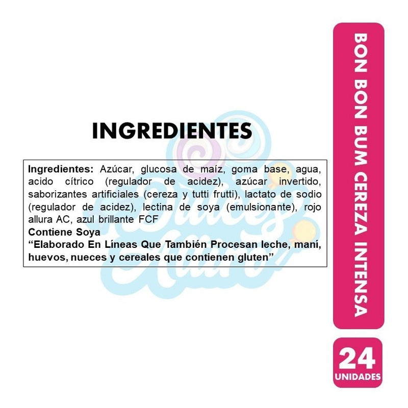 Bolsa Coyac Caramelos Bon Bon Bum Cereza Intensa Con 24un