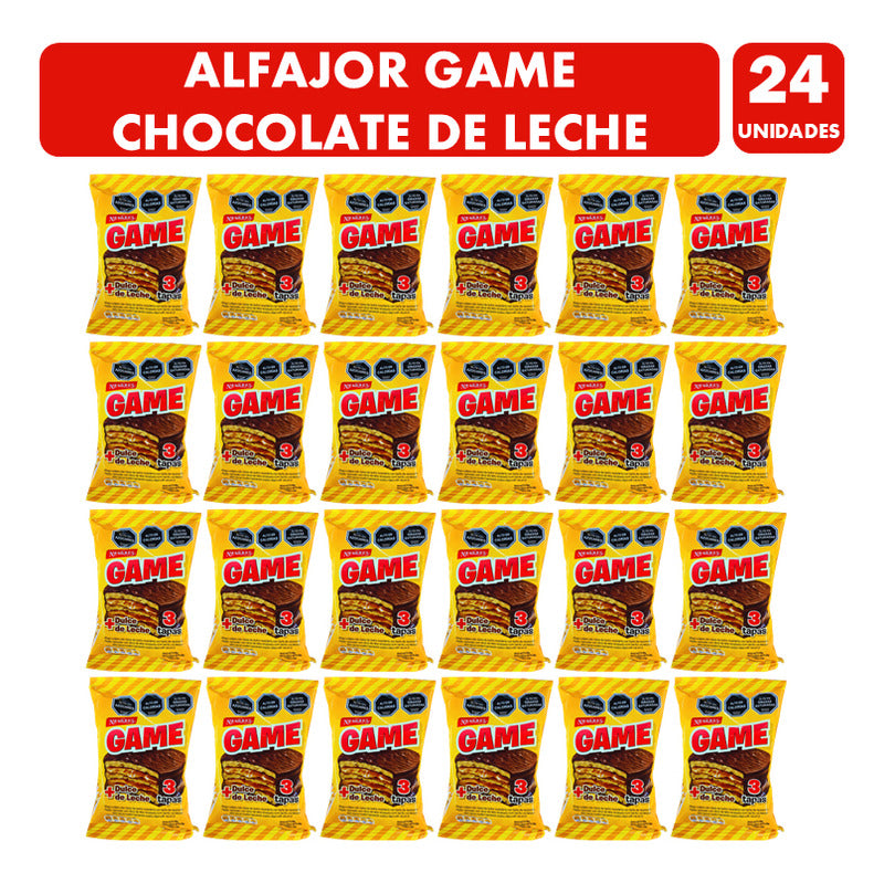 Alfajor Game Chocolate De Leche Por Mayor (caja 24 Unidades)