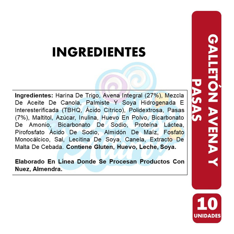 Pack De Galletón Avena Y Pasas Nutra Bien (pack De 10 Un)