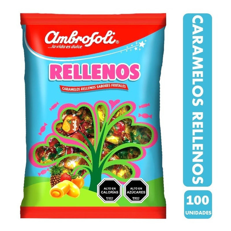 Caramelos Rellenos Sabores Frutales De Ambrosoli - (100 Un).
