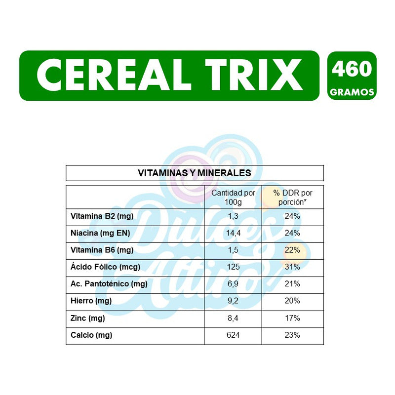 Trix - Cereal Sabores Frutales Tamaño Familiar(caja 460 Gr)