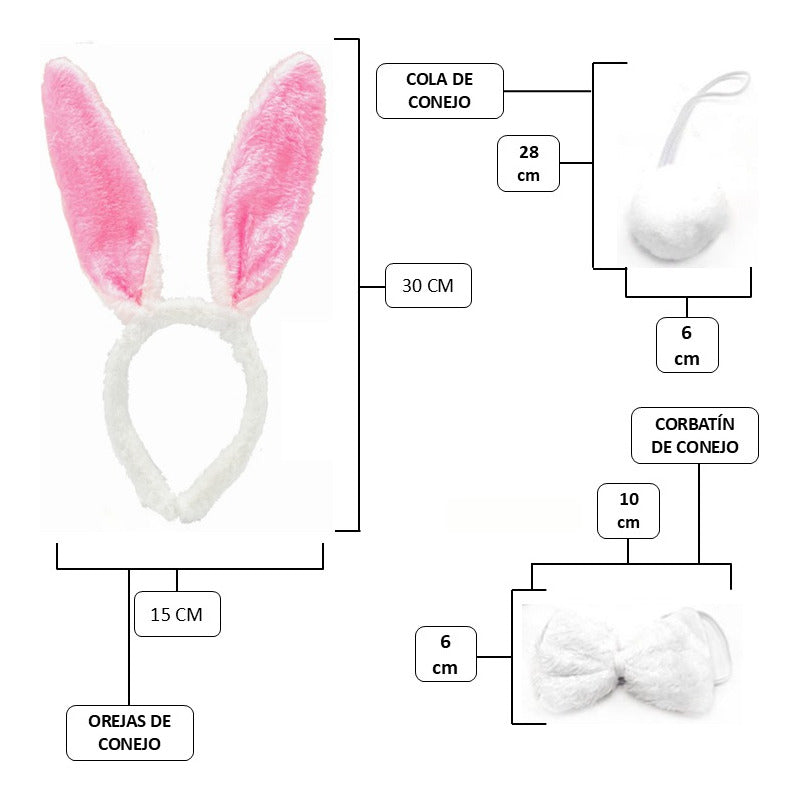 Cintillo Orejas Y Corbatín De Pascua Para Niñas (pack 12 Un)