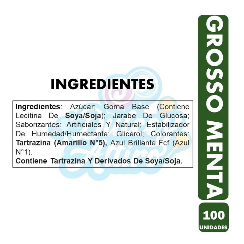 Grosso Sabor Menta - Chicle De Arcor (caja Con 100 Un)