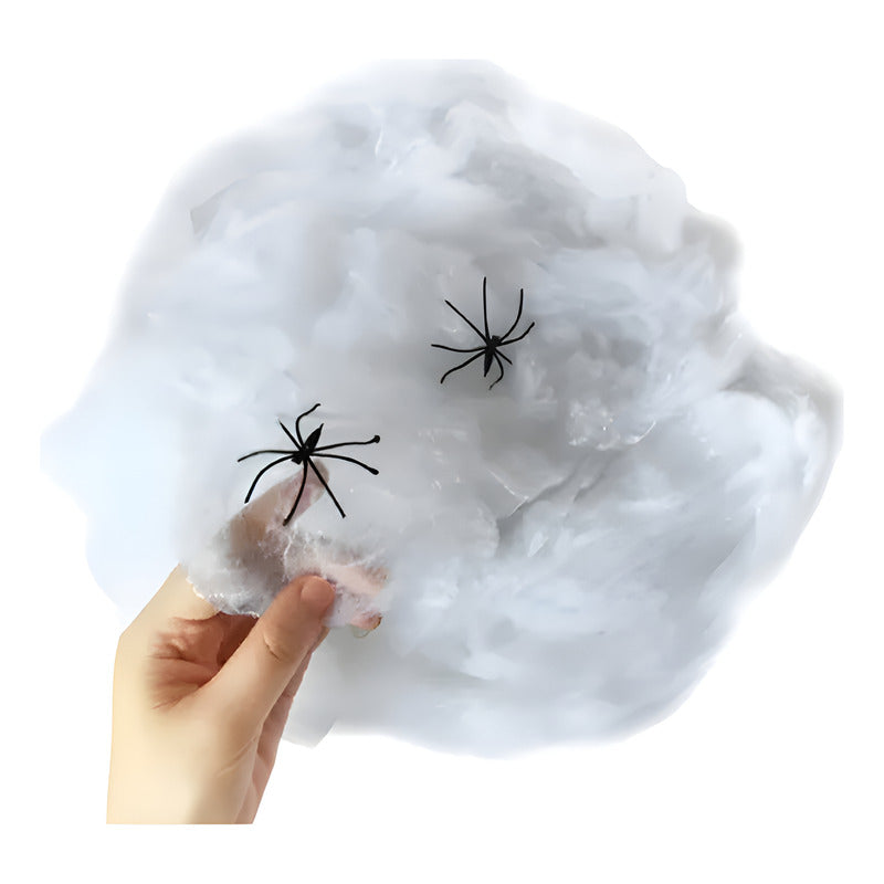 Telaraña Blanca Decorativa Halloween Por Mayor- Pack De 120u